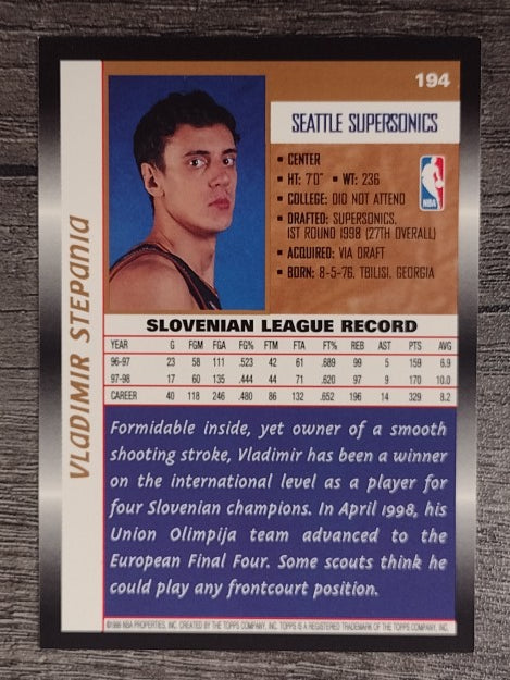 1998-99 Topps #194 Vladimir Stepania RC