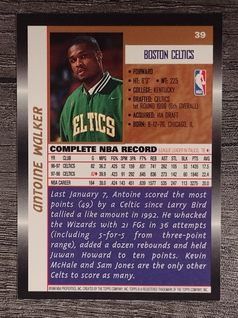 1998-99 Topps #39 Antoine Walker