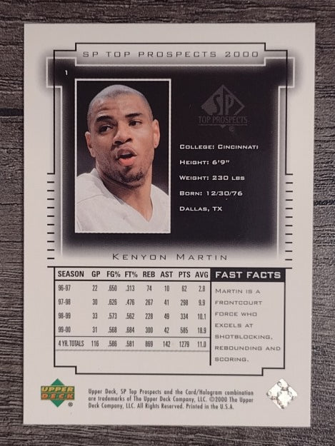 2000 SP Top Prospects #1 Kenyon Martin