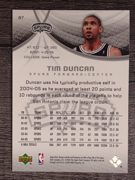 2005-06 SP Game Used #87 Tim Duncan