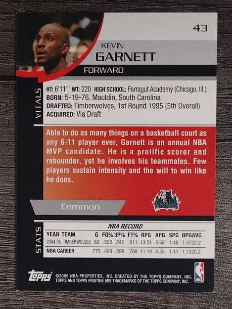 2005-06 Topps Pristine #43 Kevin Garnett (NM)
