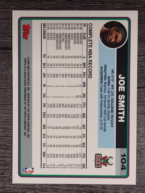 2006-07 Topps #104 Joe Smith