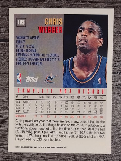 1997-98 Topps #185 Chris Webber