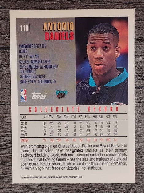 1997-98 Topps #116 Antonio Daniels RC