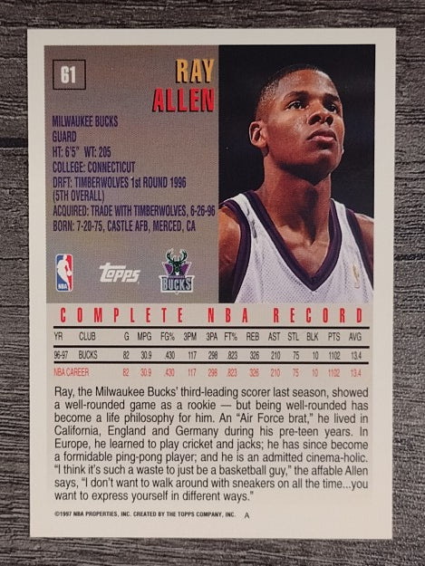 1997-98 Topps #61 Ray Allen (NM)