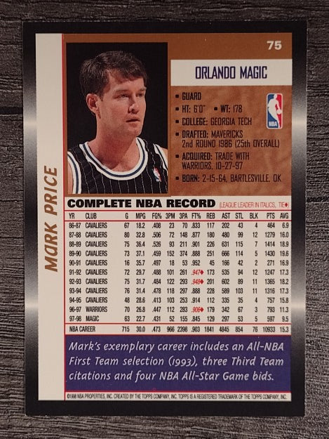 1998-99 Topps #75 Mark Price