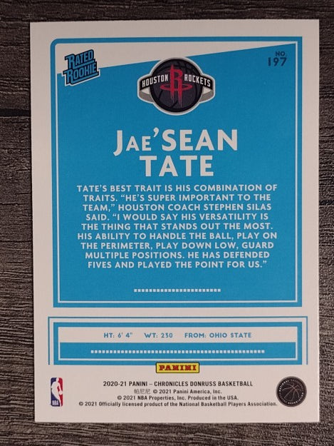 2020-21 Panini Chronicles #197 Jae'Sean Tate/Donruss RR