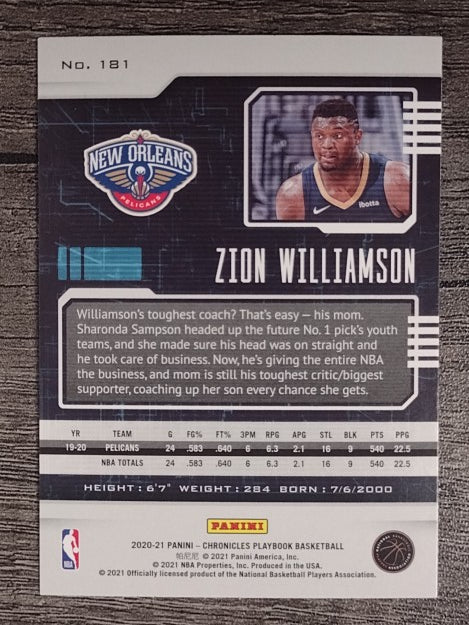 2020-21 Panini Chronicles #181 Zion Williamson/Playbook