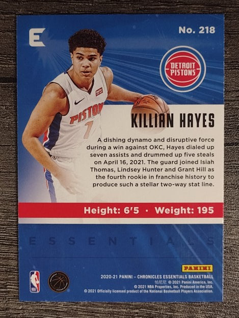 2020-21 Panini Chronicles Green #218 Killian Hayes/Essentials