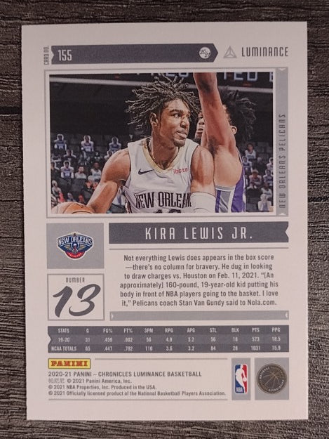 2020-21 Panini Chronicles Green #155 Kira Lewis Jr./Luminance