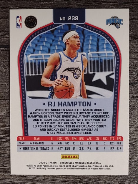2020-21 Panini Chronicles #239 RJ Hampton/Marquee