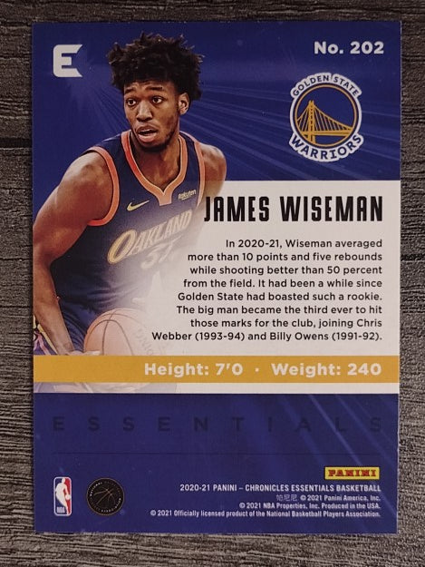 2020-21 Panini Chronicles #202 James Wiseman/Essentials