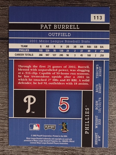2002 Absolute Memorabilia #113 Pat Burrell