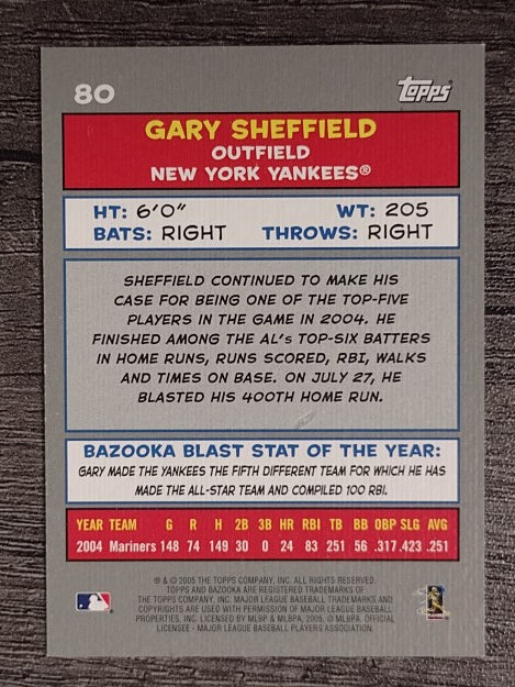 2005 Bazooka Minis #80 Gary Sheffield