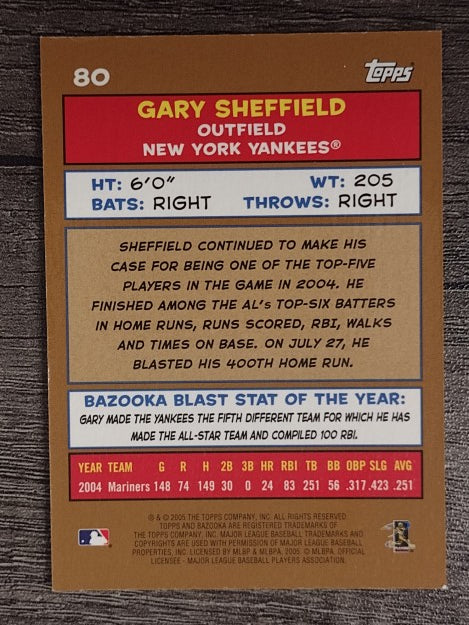 2005 Bazooka Gold Chunks #80 Gary Sheffield