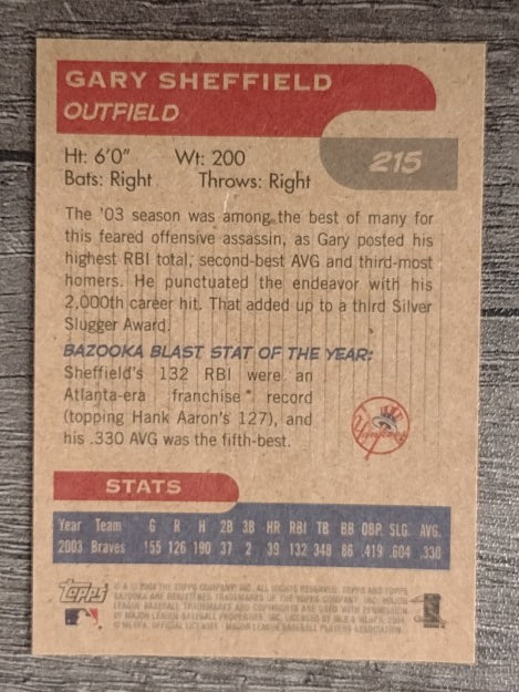 2004 Bazooka Minis #215 Gary Sheffield