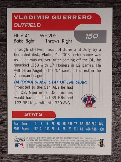 2004 Bazooka #150B Vladimir Guerrero Hitting
