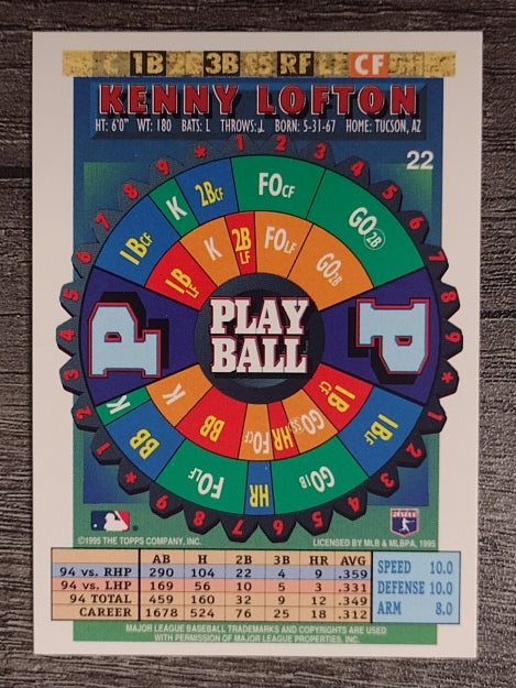 1995 Bazooka #22 Kenny Lofton