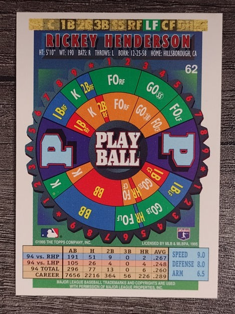 1995 Bazooka #62 Rickey Henderson