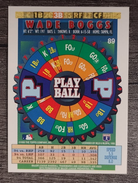 1995 Bazooka #89 Wade Boggs