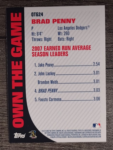 2008 Topps Own the Game #OTG24 Brad Penny