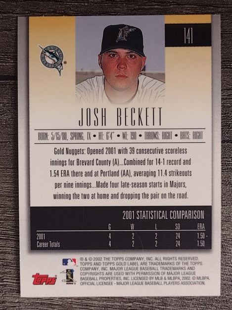 2002 Topps Gold Label #141 Josh Beckett