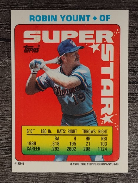 1990 Topps Sticker Backs #54 Robin Yount