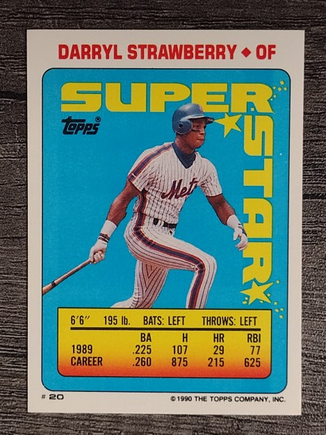 1990 Topps Sticker Backs #20 Darryl Strawberry