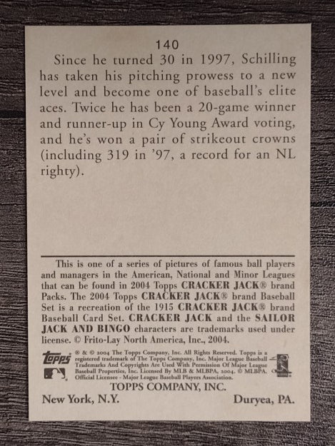 2004 Topps Cracker Jack #140A Curt Schilling D'backs