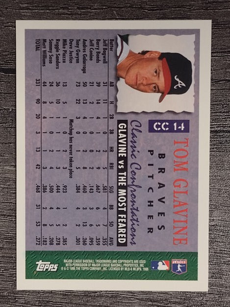 1996 Topps Classic Confrontations #CC14 Tom Glavine