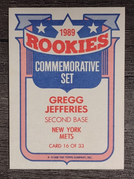 1990 Topps Rookies #16 Gregg Jefferies