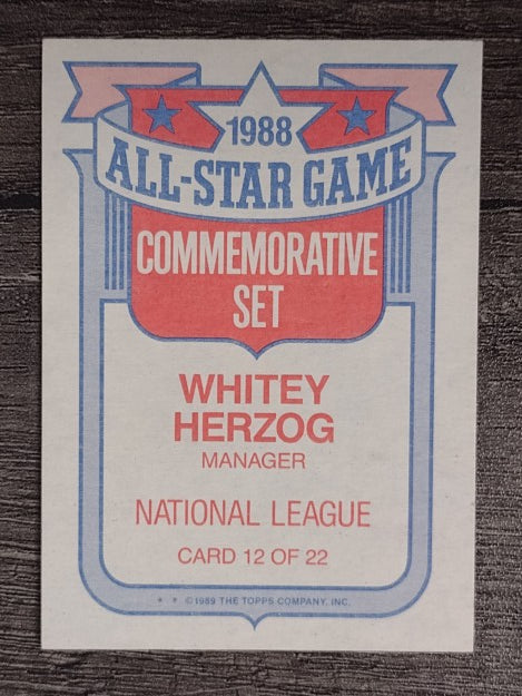 1989 Topps Glossy All-Stars #12 Whitey Herzog MG