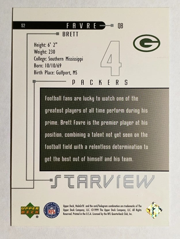 1999 Upper Deck HoloGrFX Star View #S2 Brett Favre