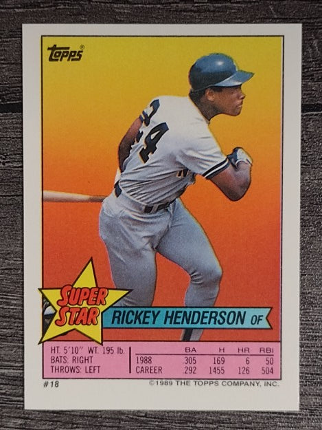 1989 Topps Sticker Backs #18 Rickey Henderson