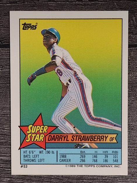 1989 Topps Sticker Backs #53 Darryl Strawberry