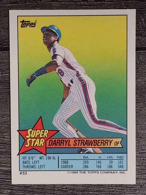 1989 Topps Sticker Backs #53 Darryl Strawberry
