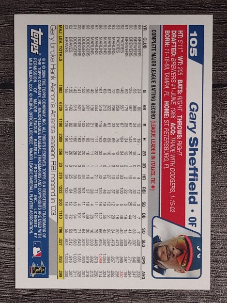 2004 Topps Opening Day #105 Gary Sheffield