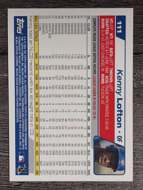 2004 Topps Opening Day #111 Kenny Lofton