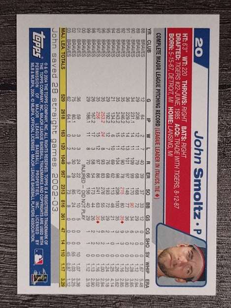 2004 Topps Opening Day #20 John Smoltz