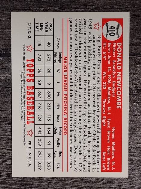 1995 Topps Archives Brooklyn Dodgers #36 Don Newcombe