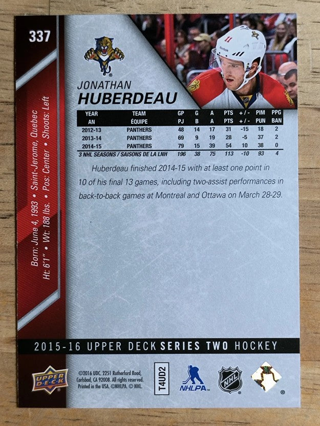 2015-16 Upper Deck #337 Jonathan Huberdeau