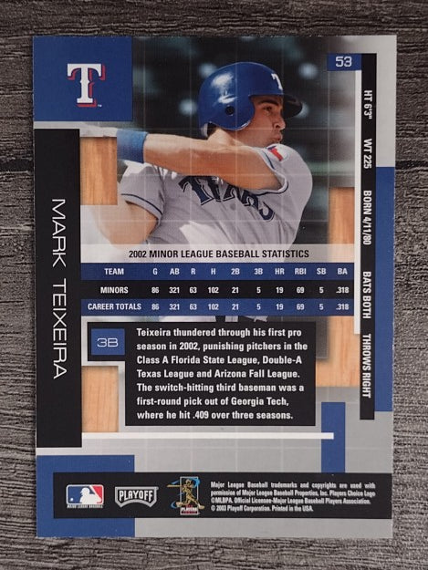 2003 Absolute Memorabilia #53 Mark Teixeira