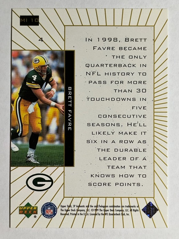 1999 SP Authentic Maximum Impact #MI10 Brett Favre