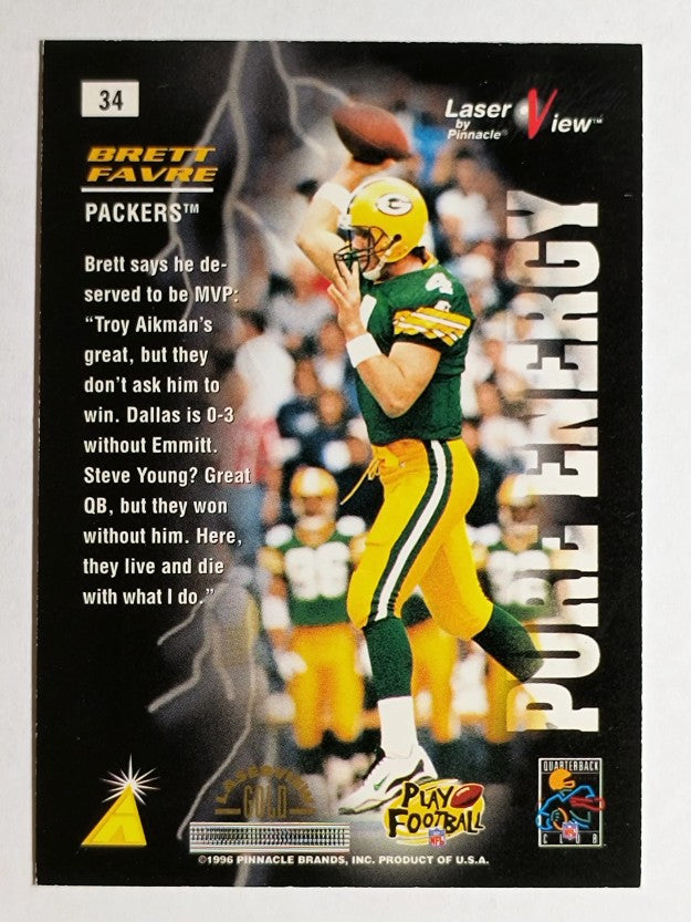 1996 Laser View Gold #34 Brett Favre PE