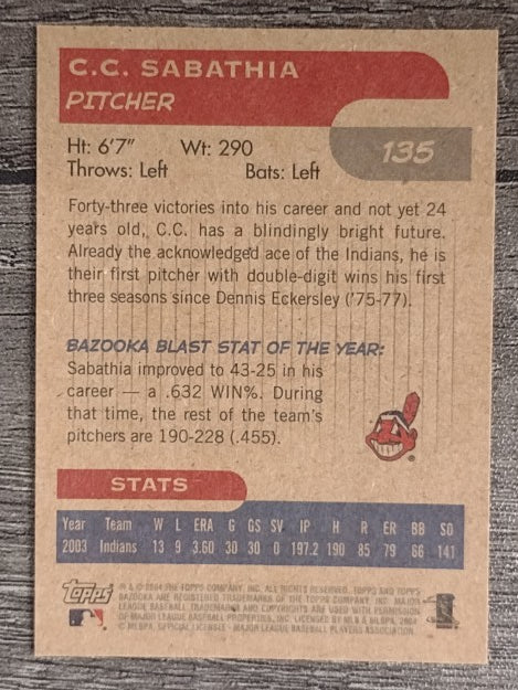 2004 Bazooka Minis #135 C.C. Sabathia