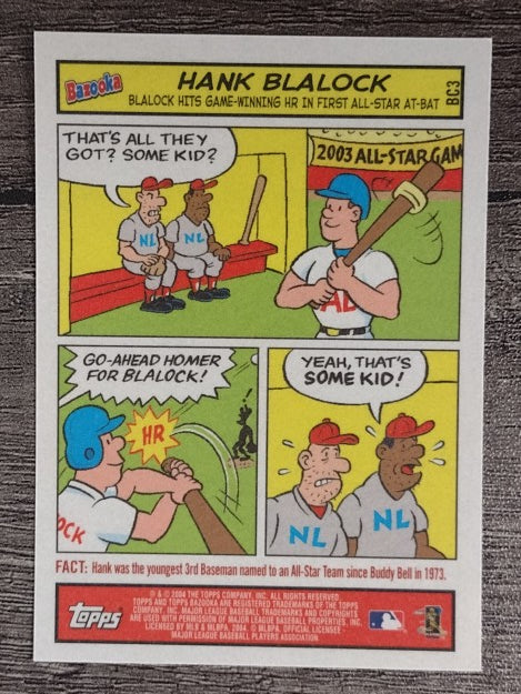 2004 Bazooka Comics #BC3 Hank Blalock