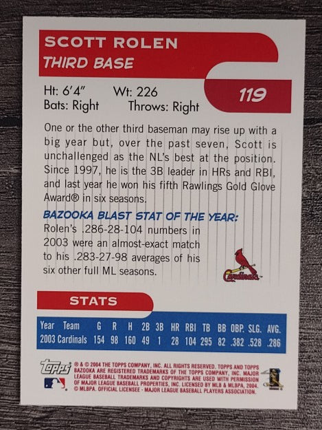 2004 Bazooka Red Chunks #119 Scott Rolen