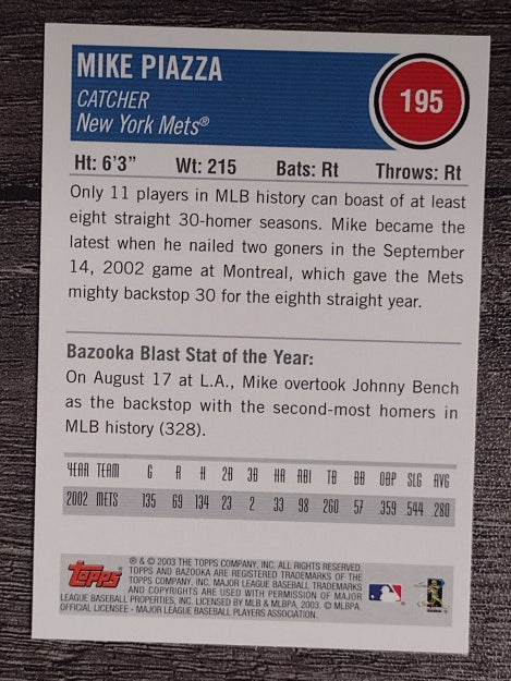 2003 Bazooka #195 Mike Piazza