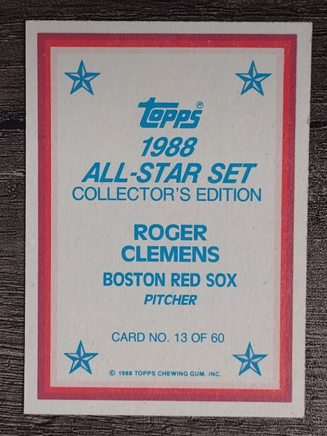 1988 Topps Glossy Send-Ins #13 Roger Clemens (NM)