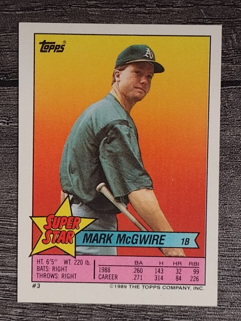 1989 Topps Sticker Backs #3 Mark McGwire